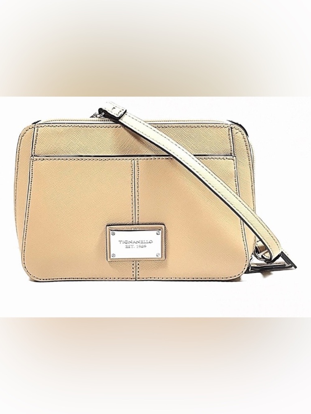 Tignanello Bella Belt Belt in Nude Coated Leather Crossbody Removable Strap